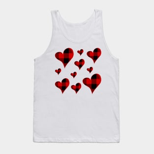 Buffalo Plaid Hearts Tank Top